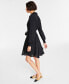 Фото #7 товара Women's Long-Sleeve Belted Shirtdress, Created for Macy's