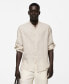 ფოტო #1 პროდუქტის Men's Linen Mao Collar Shirt