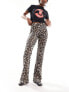 Фото #5 товара Noisy May flared trousers in leopard print