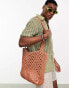 Фото #1 товара ASOS DESIGN crochet tote bag in brown