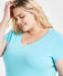 Trendy Plus Size Fitted V-Neck T-Shirt