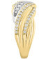 ფოტო #3 პროდუქტის EFFY® Diamond Multi-Row Swirl Ring (3/8 ct. t.w.) in 14k Two-Tone Gold