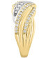 Фото #3 товара EFFY® Diamond Multi-Row Swirl Ring (3/8 ct. t.w.) in 14k Two-Tone Gold