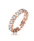 Sterling Silver with Rose Gold Plated Clear Cubic Zirconia Band Ring