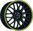 Фото #1 товара Колесный диск литой Barracuda Karizzma mattblack PureSports / Color Trim gelb - DS25 8x18 ET13 - LK4/100 ML73.1