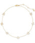 ფოტო #1 პროდუქტის Gold-Tone Cubic Zirconia & Mother-of-Pearl Butterfly Scatter Necklace, 16" + 3" extender