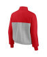 ფოტო #4 პროდუქტის Women's Red, Heathered Gray Wisconsin Badgers Sideline to Sideline Colorblock Quarter-Zip Jacket