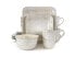 Фото #3 товара Elama Ivory Lotus 16 Piece Square Dinnerware Set