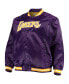 ფოტო #3 პროდუქტის Men's Purple Los Angeles Lakers Big and Tall Hardwood Classics Raglan Satin Full-Snap Jacket