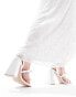 Be Mine Wide Fit Bridal Angelin bow block heel sandals in ivory