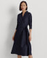 Фото #3 товара Платье Ralph Lauren женское с поясом и длинным рукавом из георгеттовой ткани