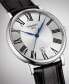 ფოტო #6 პროდუქტის Men's Swiss Carson Premium Black Leather Strap Watch 40mm