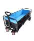 Folding Cart Wagon for Garden, Shopping, Beach - Black + Blue