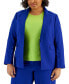 ფოტო #1 პროდუქტის Plus Size Peak-Lapel Button-Sleeve Blazer