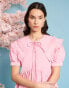 Фото #3 товара Sister Jane pleat mini dress with collar in pink