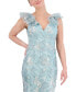 Women's V-Neck 3D Flower Sleeveless Gown