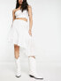 Фото #1 товара Stradivarius STR asymmetric midi skirt in white
