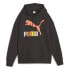 Фото #1 товара Puma Classics Multicolor Logo Pullover Hoodie Womens Black Casual Outerwear 6228