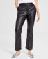 Фото #1 товара Women's Faux-Leather Kick-Flare Pants, Created for Macy's