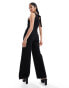 Pretty Lavish tie back wide leg jumpsuit in black