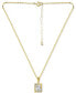 ფოტო #3 პროდუქტის Cubic Zirconia Baguette Framed Pendant Necklace in 18k Gold-Plated Sterling Silver, 16" + 2" extender, Created for Macy's