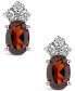 Серьги Macy's Garnet and Diamond Stud