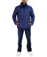 Men's Stand Collar Puffer Jacket with Bib