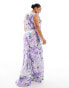 Hope & Ivy Plus ruffle front maxi dress in lilac floral