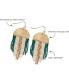 INK + ALLOY Claudia 3 Color Stripe Short Beaded Fringe Earrings Emerald