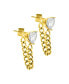 ფოტო #1 პროდუქტის Women's 14K Gold-Plated Chain and Crystal Heart Wrap Around Earrings