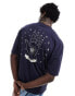 ASOS DESIGN oversized t-shirt in navy with celestial back print