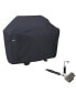 BBQ Grill Cover with Coiled Grill Brush & Magnetic LED Light, Black - Extra Large