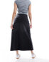 Urban Bliss longline denim maxi skirt in washed black