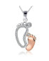 ფოტო #1 პროდუქტის Baby Feet Necklace for Women with Cubic Zirconia