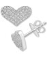 ფოტო #1 პროდუქტის EFFY® Diamond Heart Cluster Stud Earrings (1/4 ct. t.w.) in Sterling Silver