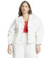 ფოტო #1 პროდუქტის Plus Size Grommet Detail Denim Jacket