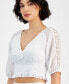 ფოტო #3 პროდუქტის Women's Ariana Smocked Cropped Top