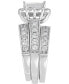 ფოტო #5 პროდუქტის Diamond Princess Halo Bridal Set (3 ct. t.w.) in 14k White Gold