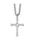 Фото #1 товара Chisel cZ Moveable Cross Pendant 2 inch Extension Cable Chain Necklace
