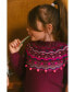 Фото #3 товара Little Girls Fairisle Sweater Burgundy - Toddler|Child