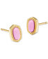 14k Gold-Plated Oval Stone Stud Earrings