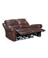 Фото #4 товара White Label Florentina 61" Leather Match Power with Power Headrests Double Reclining Love Seat