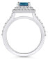 ფოტო #3 პროდუქტის London Blue Topaz and Diamond Accent Halo Ring in 14K White Gold