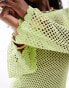 Фото #4 товара South Beach glitter mini crochet beach dress in chartreuse