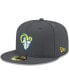 ფოტო #1 პროდუქტის Men's Graphite Los Angeles Rams Alternate Logo Storm II 59FIFTY Fitted Hat