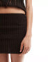 Фото #2 товара COLLUSION Knitted brown rib skirt co-ord