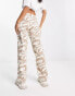 Фото #2 товара Hollister high rise marble print dad trouser in cream