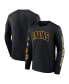 Фото #1 товара Men's Black Distressed Boston Bruins Centennial Long Sleeve T-shirt