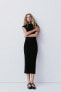 Фото #1 товара Платье миди с высоким воротником в рубчик ZARA