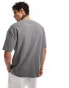 Фото #2 товара ASOS DESIGN oversized textured t-shirt with front pocket in charcoal